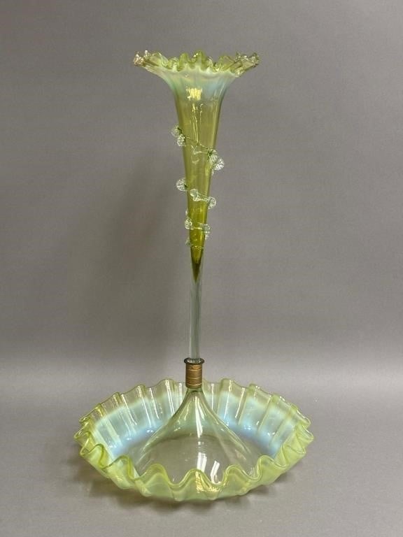 Rare Uranium Glass Epergne Auctionsontario Ca